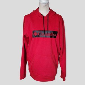 Columbia Women's Red Pull Over Hooded Jacket Kangaroo Pocket Medium